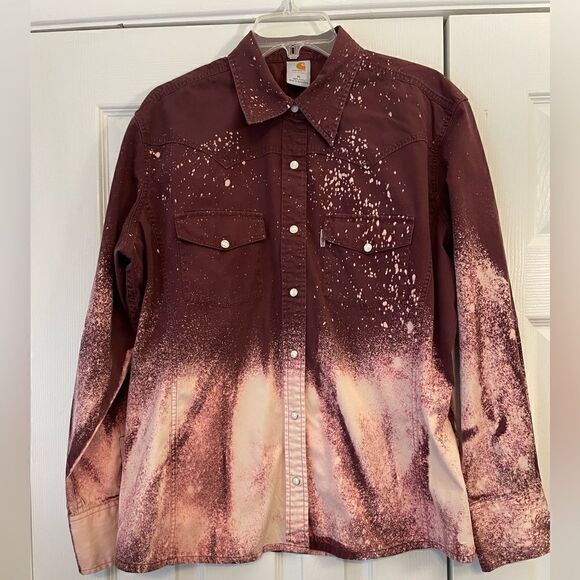 Carhartt Western Boho Blouse With Pearl Snap Buttons Size X-Large - Picture 1 of 10